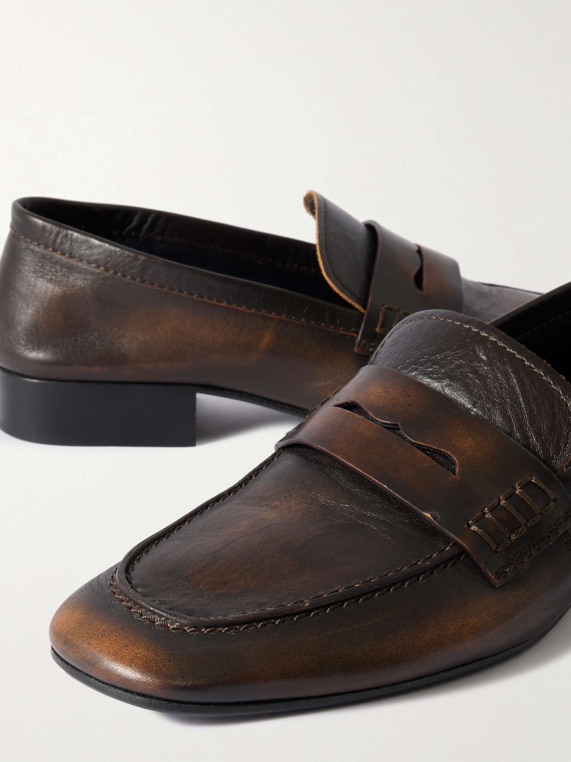 DRIES VAN NOTEN Glossed-leather penny loafers | NET-A-PORTER display picture 1