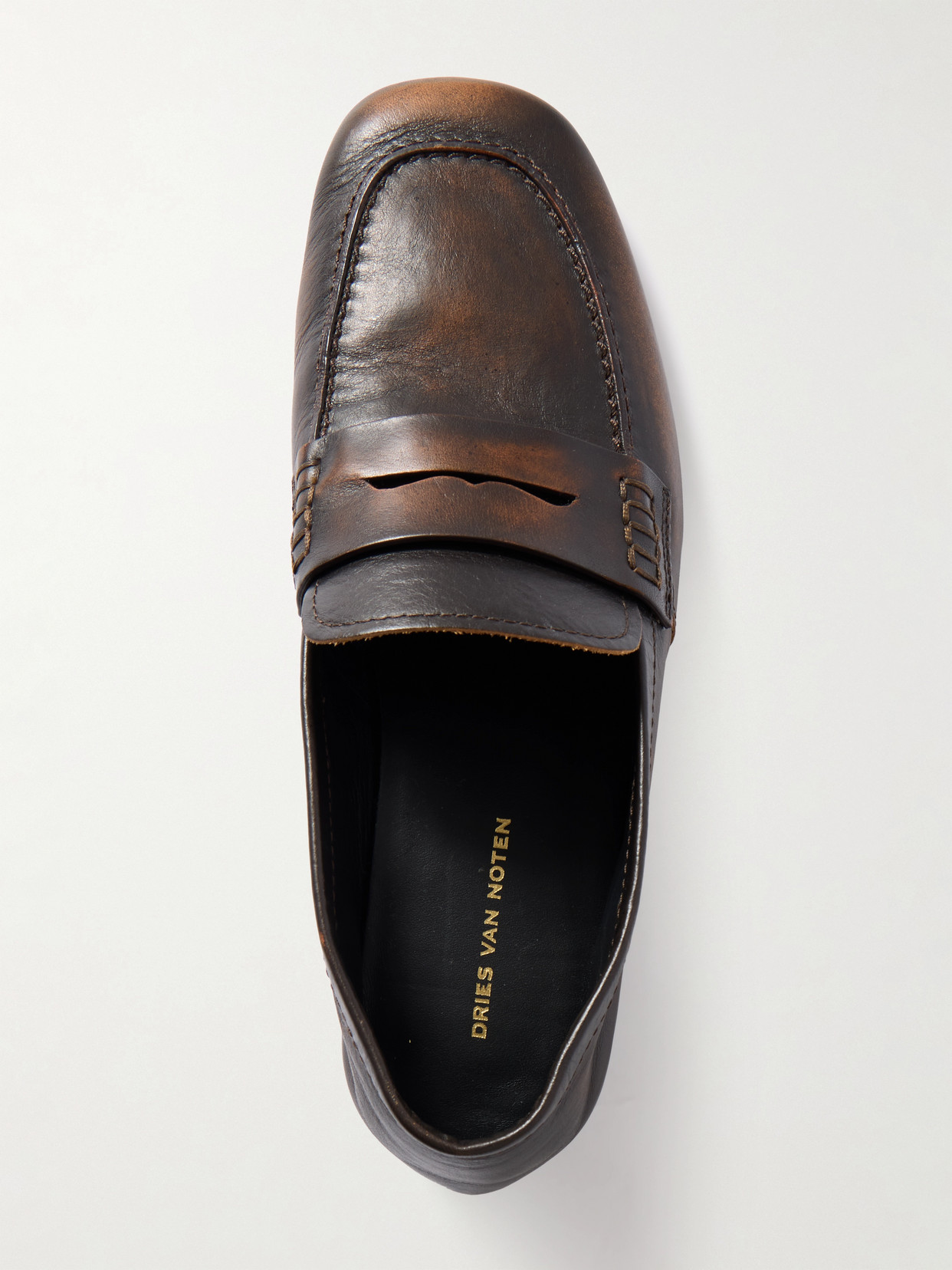 Glossed-Leather Penny Loafers