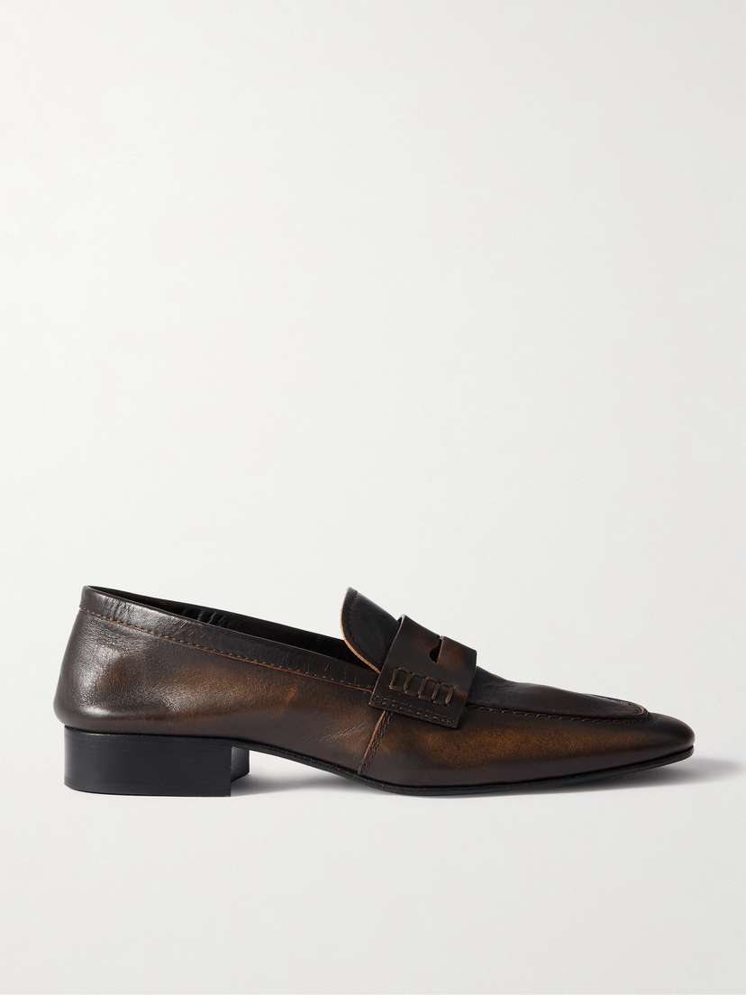 Dries Van Noten Glossed-leather Penny Loafers