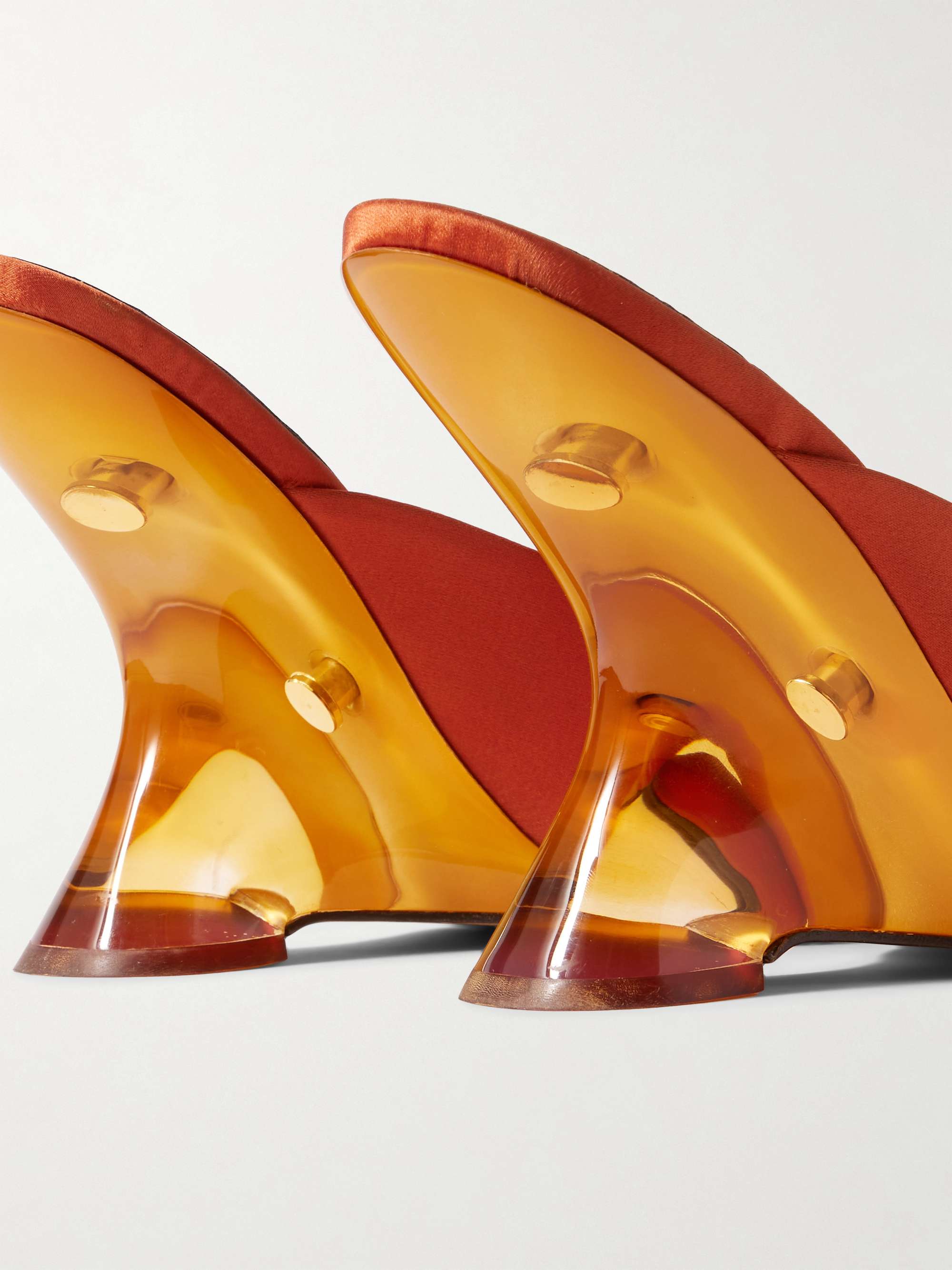 DRIES VAN NOTEN Satin wedge sandals | NET-A-PORTER