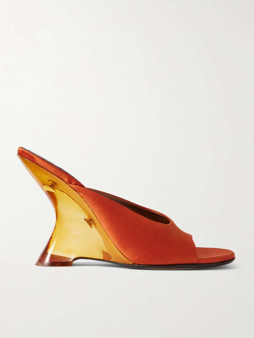 Dries Van Noten Satin Wedge Sandals