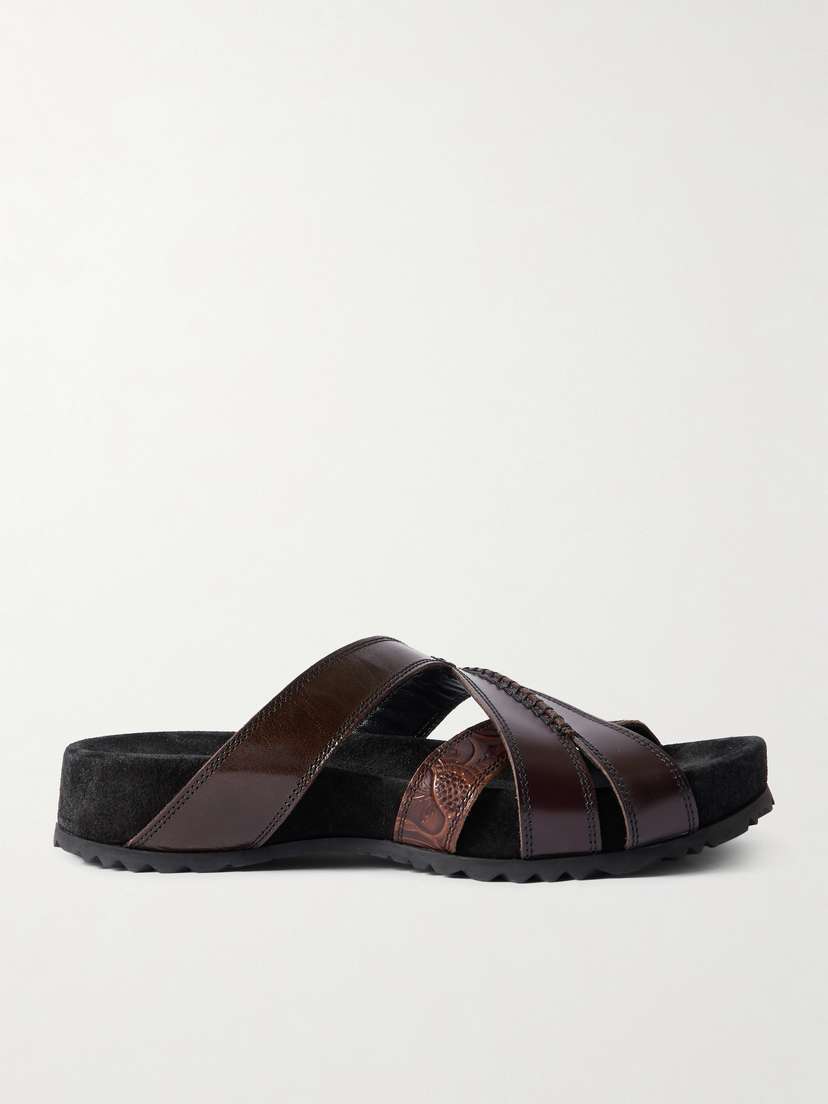 Dries Van Noten Embossed Leather Sandals