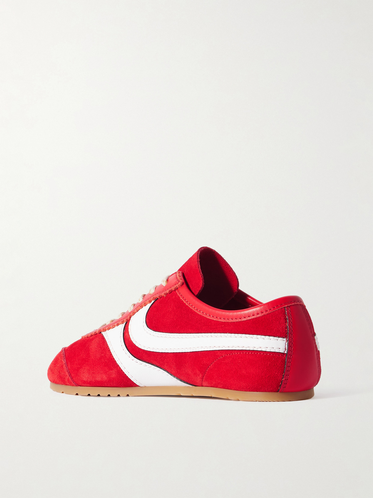 Dries Van Noten 70s Marathon Spirit Suede Low-top Sneakers In Red