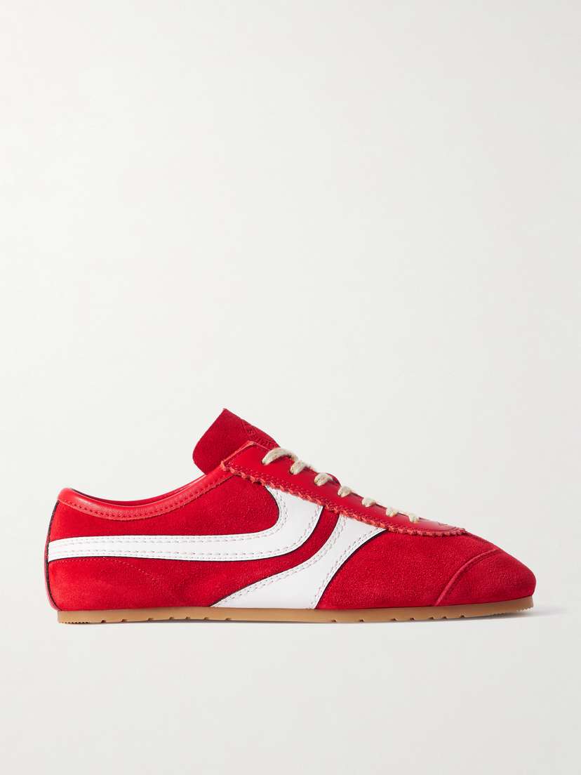 Dries Van Noten Leather-trimmed Suede Sneakers