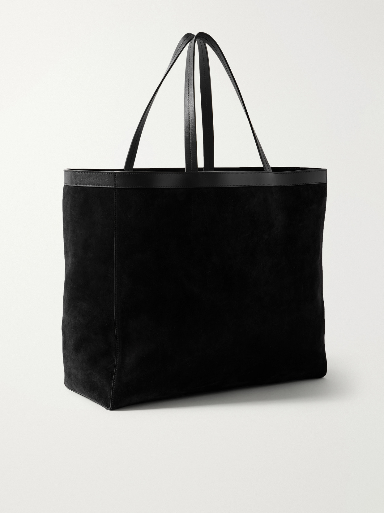 Loren Leather-Trimmed Suede Tote