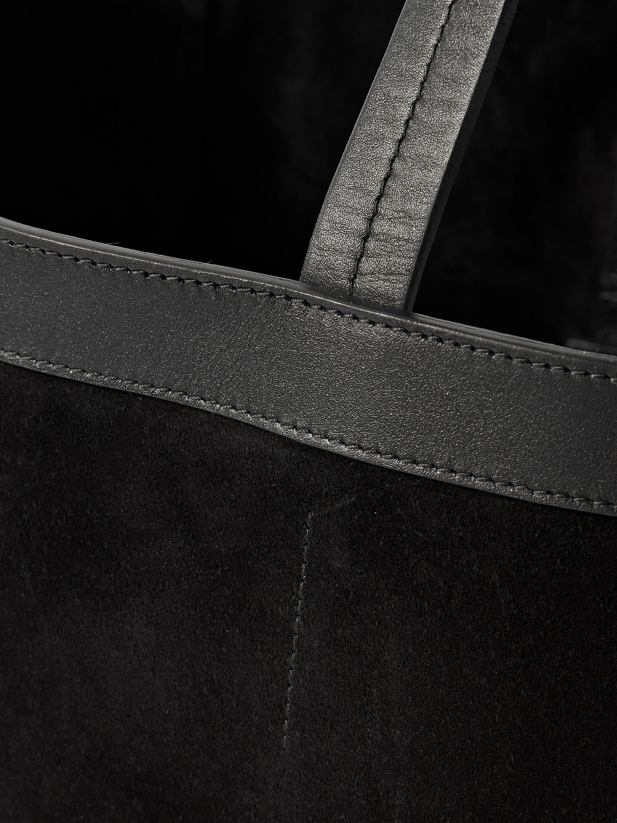 Loren Leather-Trimmed Suede Tote