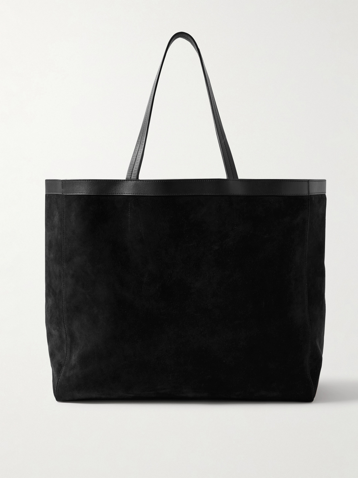 Nili Lotan Loren Leather-trimmed Suede Tote In Black