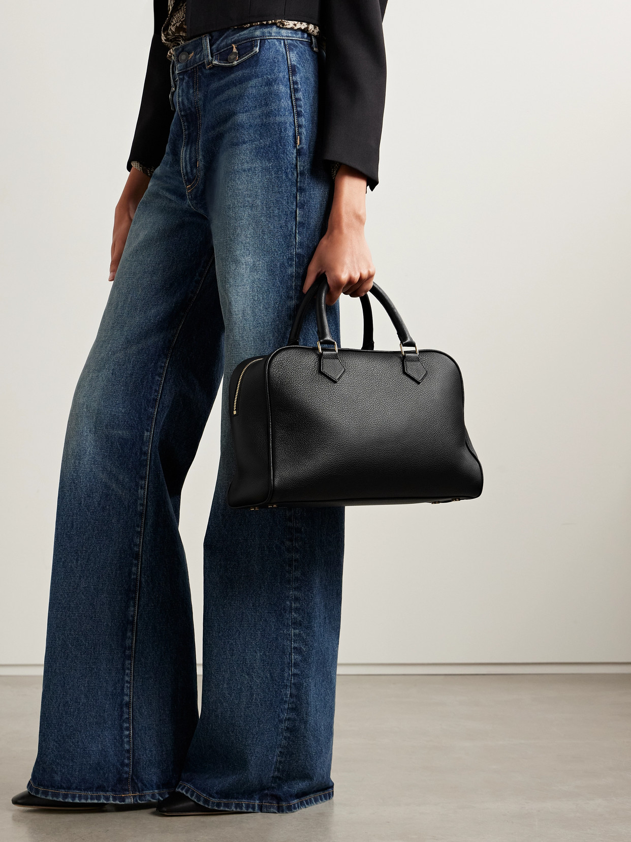Jaclyn Textured-Leather Tote