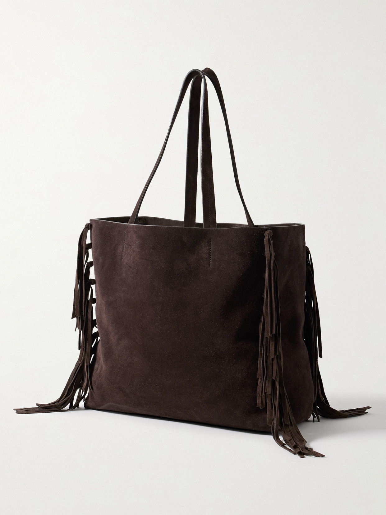 Nili Lotan Joni Fringed Suede Tote In Brown