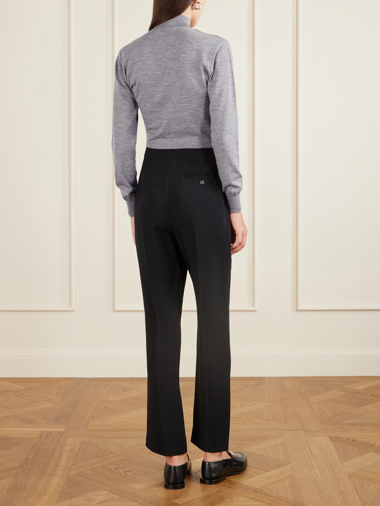 Givenchy Draped Wool-blend Turtleneck Sweater In Gray