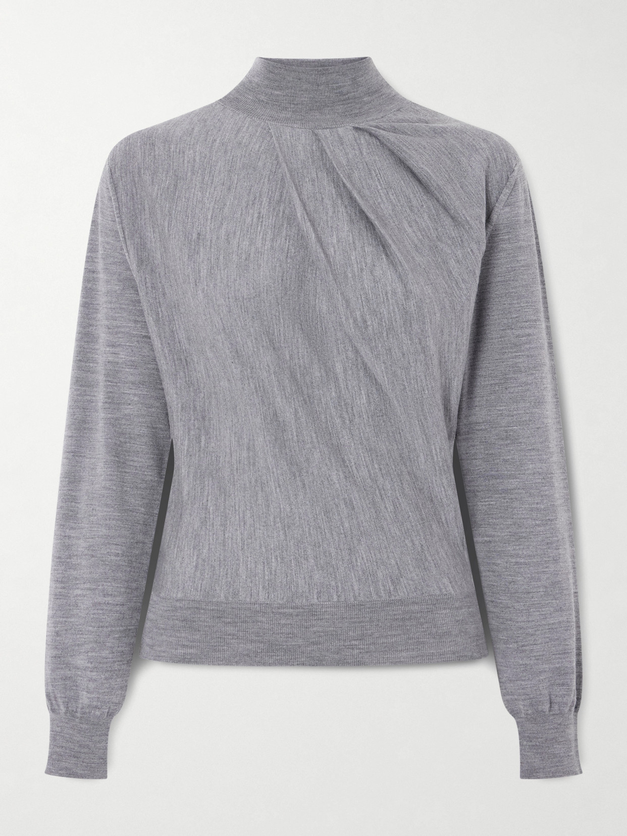 Givenchy Draped Wool-blend Turtleneck Sweater In Gray