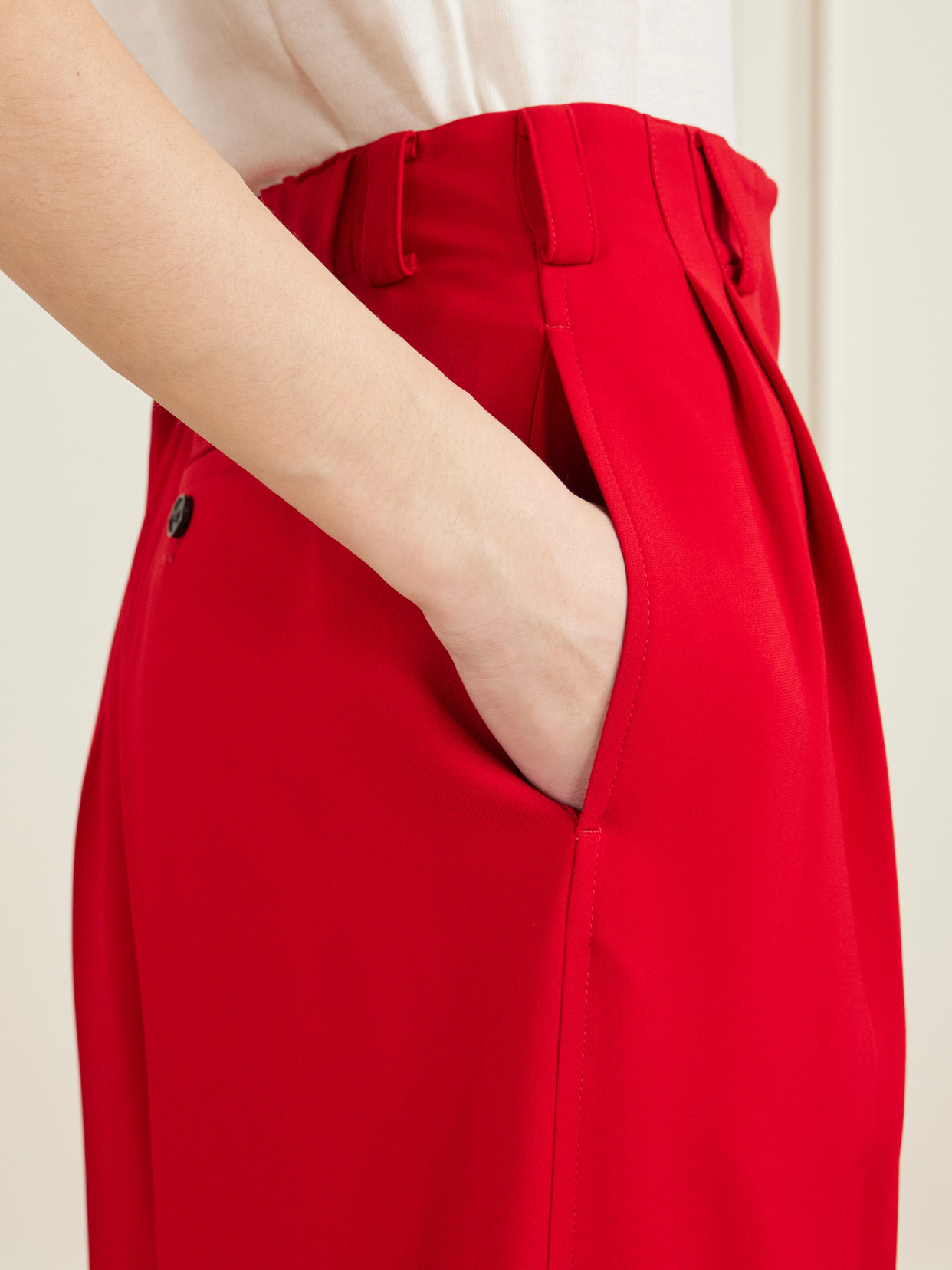 Givenchy Pleated Crepe Wide-leg Pants In Red
