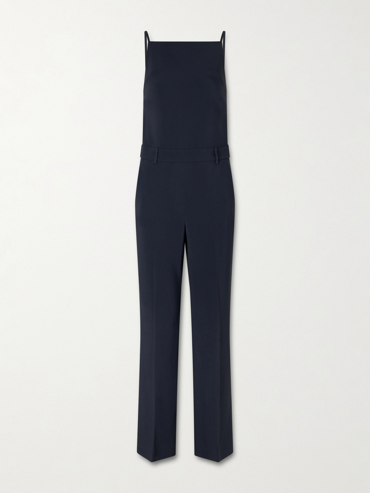 Givenchy Belted Crepe-cady Jumpsuit In Blue
