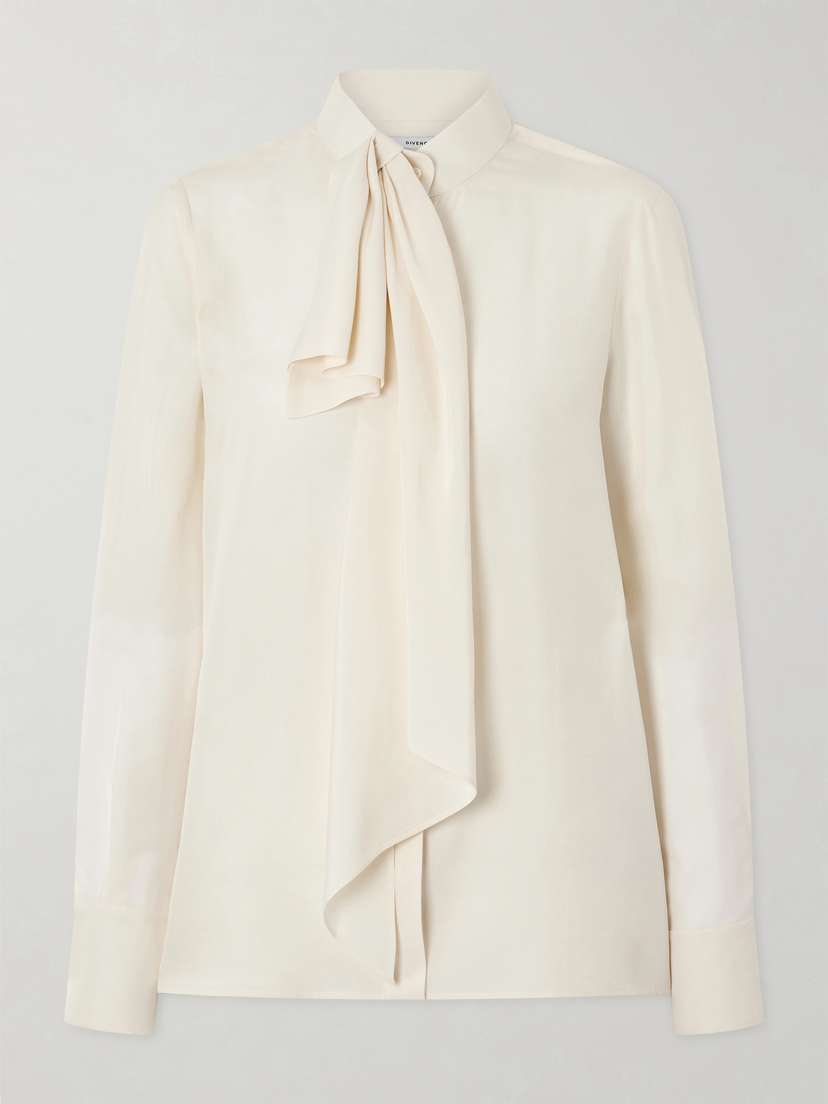 Givenchy Pussy-bow Draped Silk Blouse