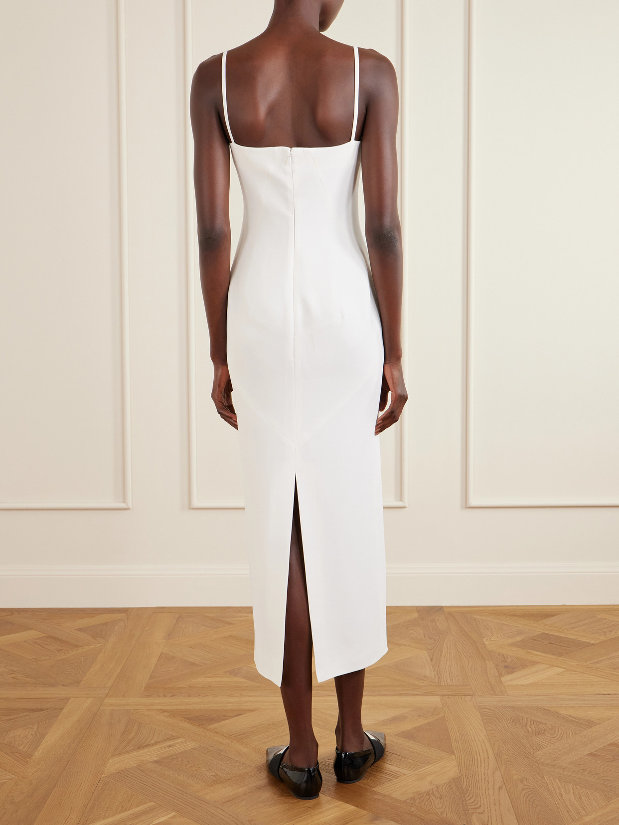 Givenchy Women White Long Dress With Square Neckline And Rear Single Slit In Viscose Blend Woman In White