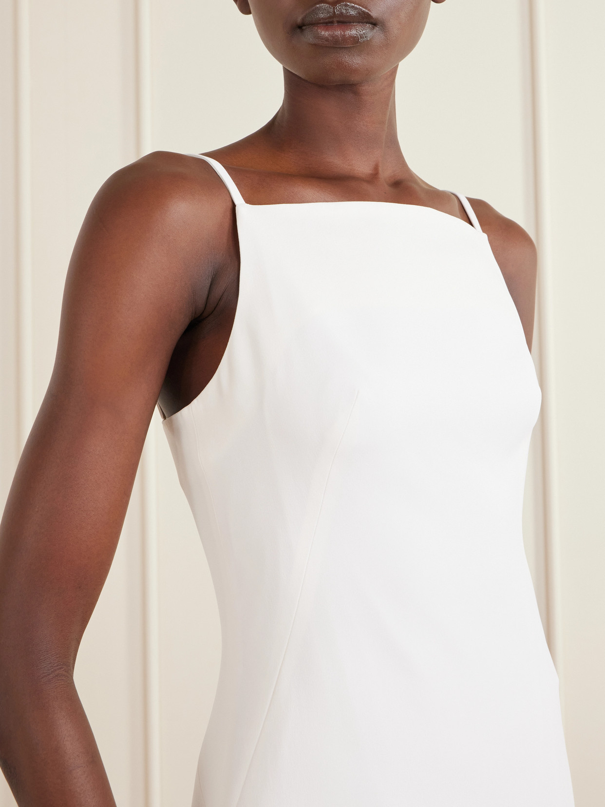 Givenchy Women White Long Dress With Square Neckline And Rear Single Slit In Viscose Blend Woman In White