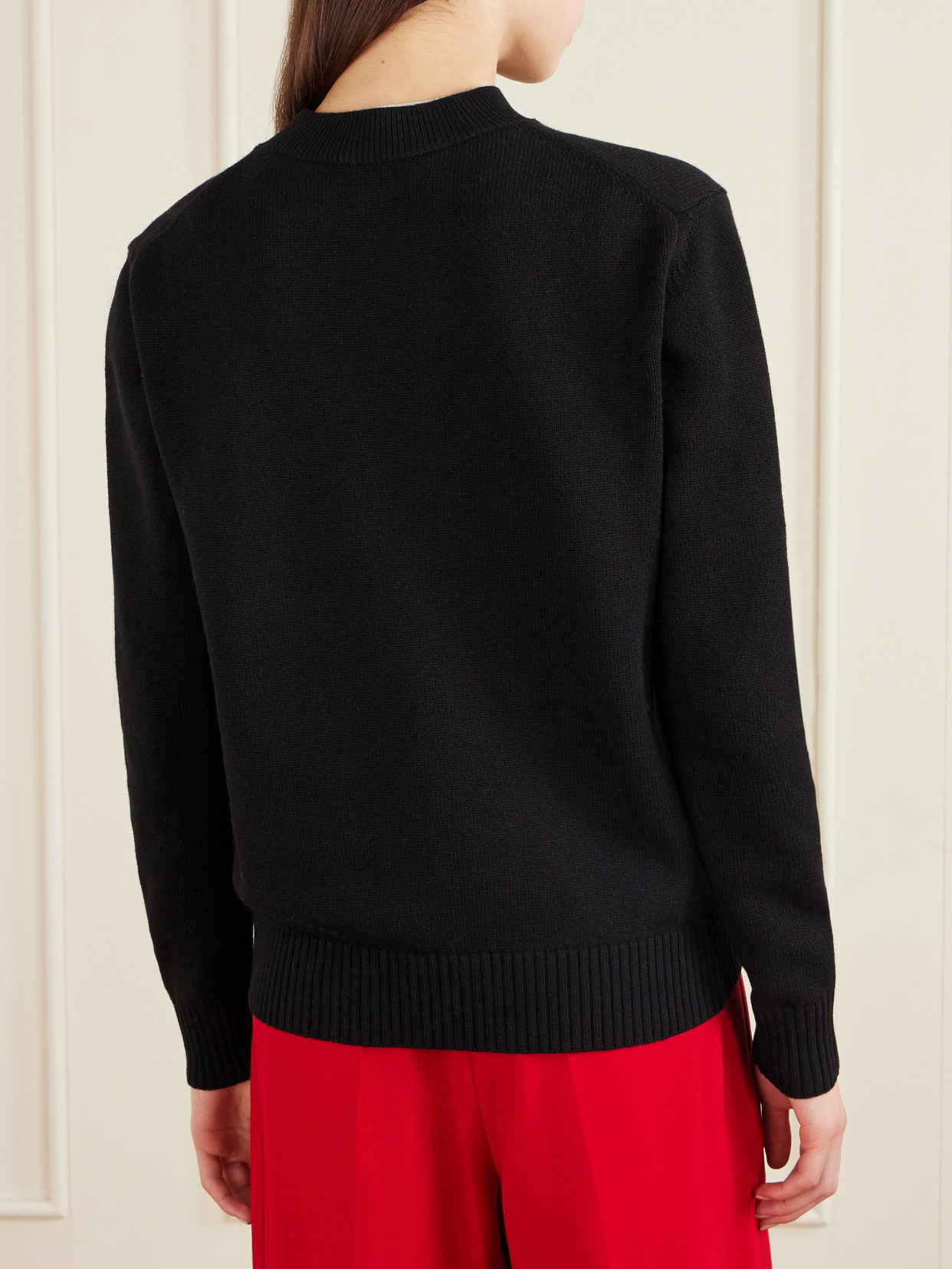 Givenchy Embroidered Wool And Cashmere-blend Sweater In Black