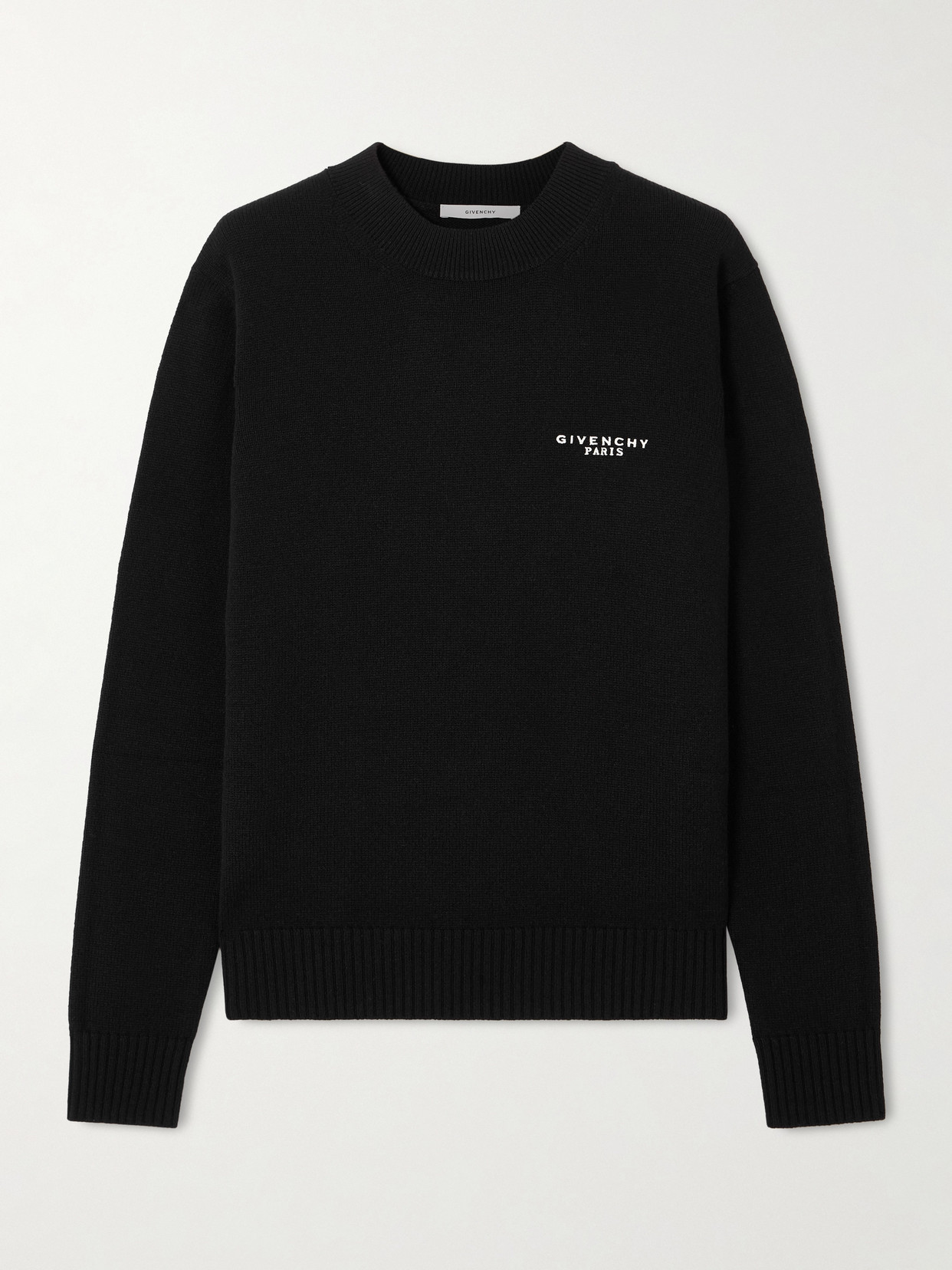 Givenchy Embroidered Wool And Cashmere-blend Sweater In Black