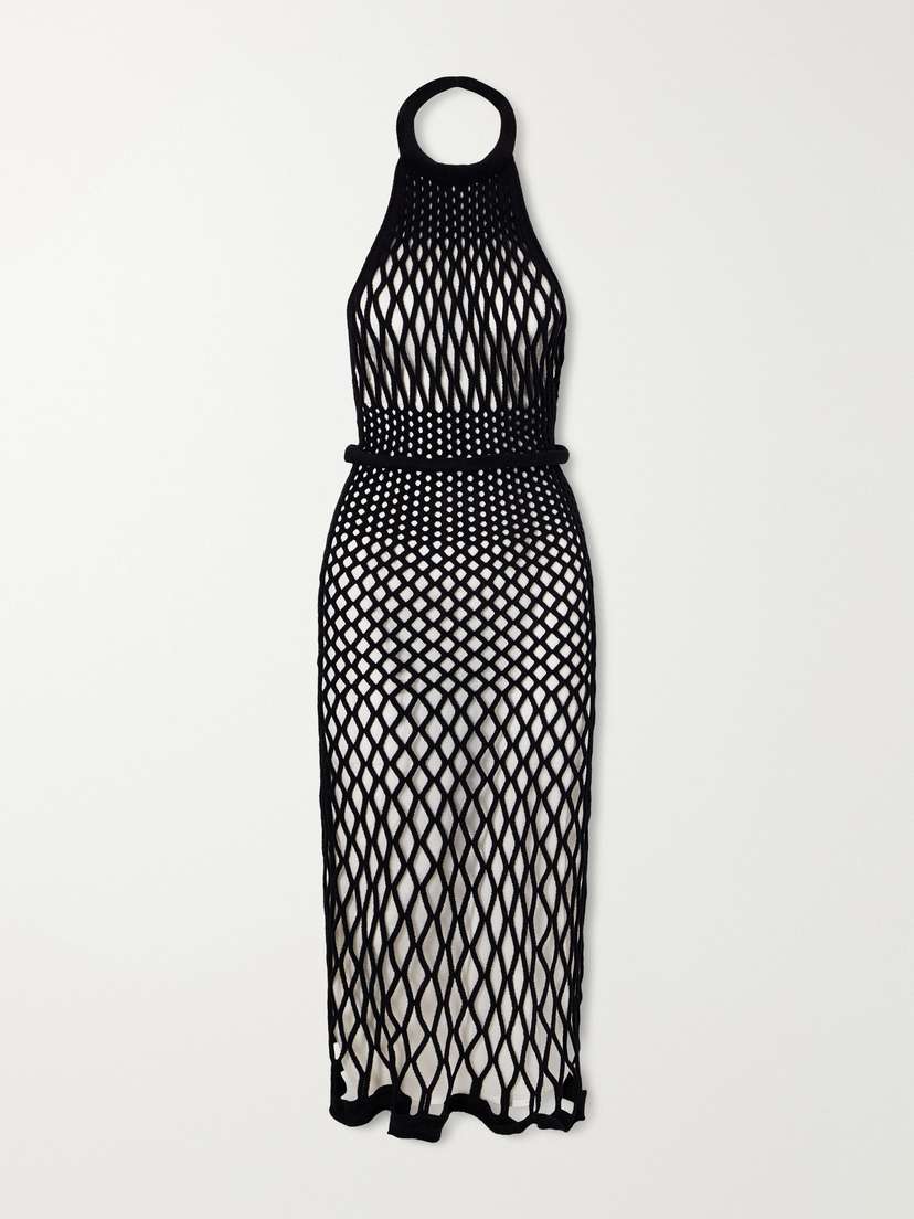Givenchy Velvet-mesh Halterneck Dress