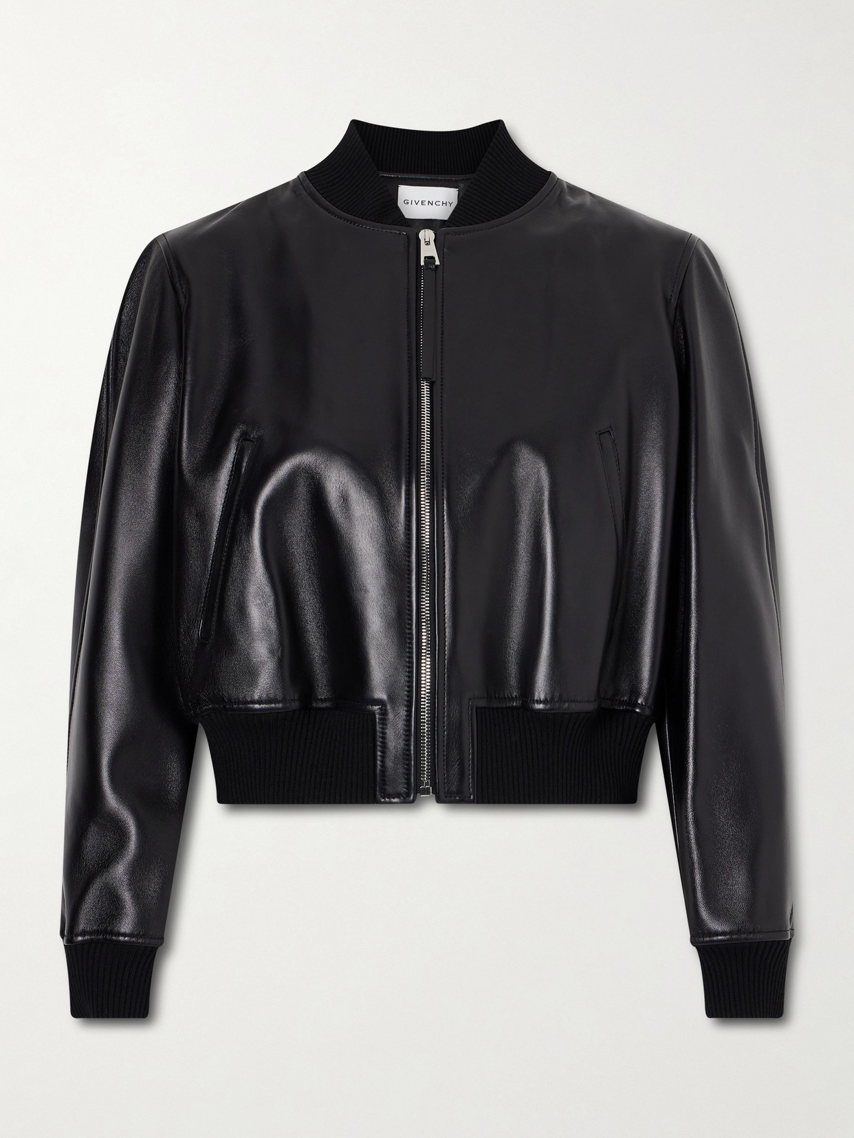 Givenchy Leather Bomber Jacket In Black