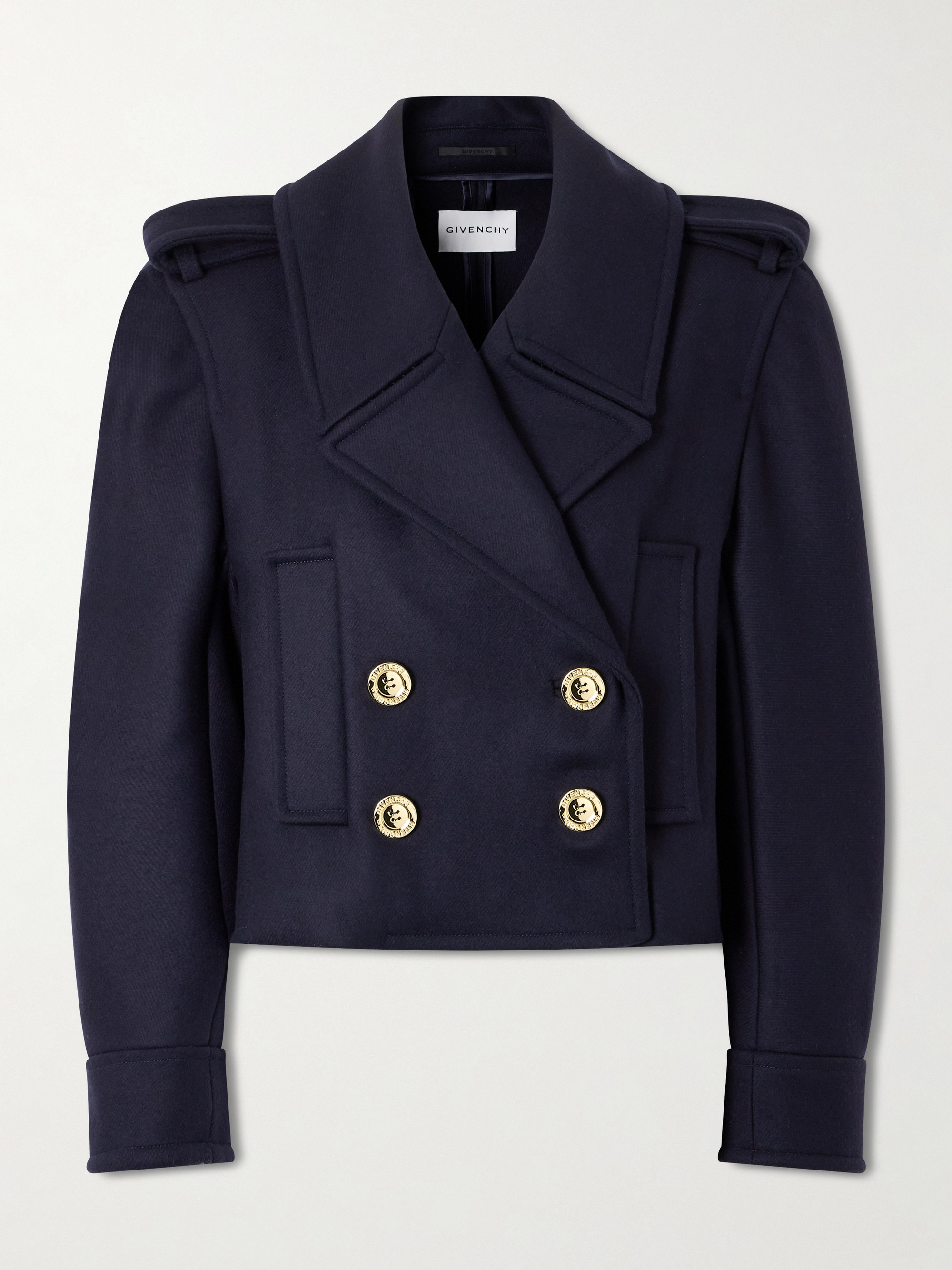 Givenchy Double-breasted cropped Melton wool-twill coat thumbnail