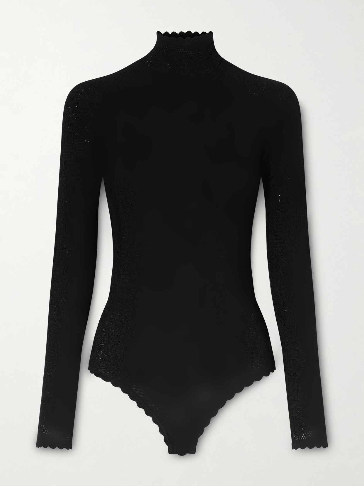 Givenchy Open-back Lace Turtleneck Bodysuit In Black