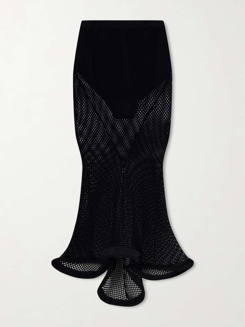 Givenchy Ruffled Mesh Midi Skirt