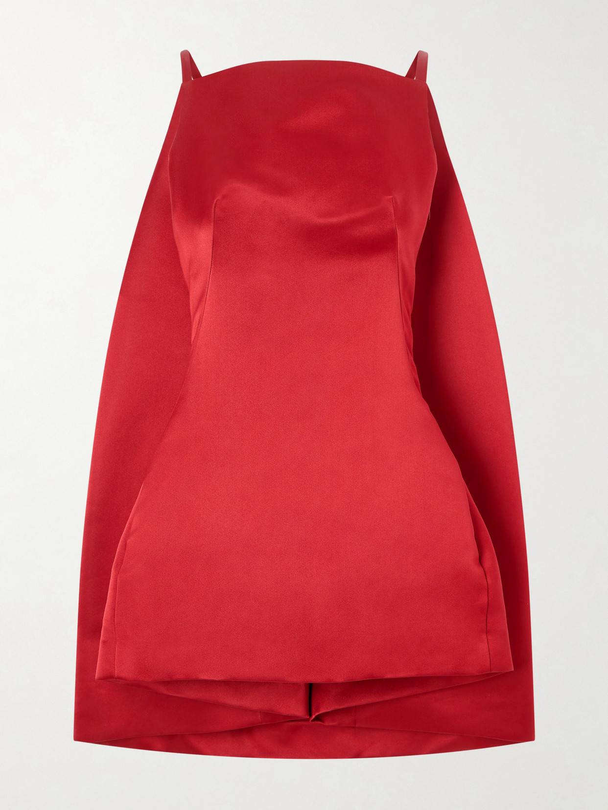 Givenchy Cape-effect Silk-satin Mini Dress In Red