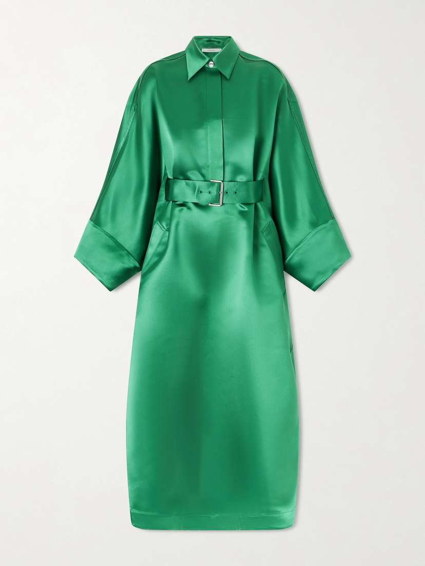 Givenchy Belted Silk-satin Shirt Dress