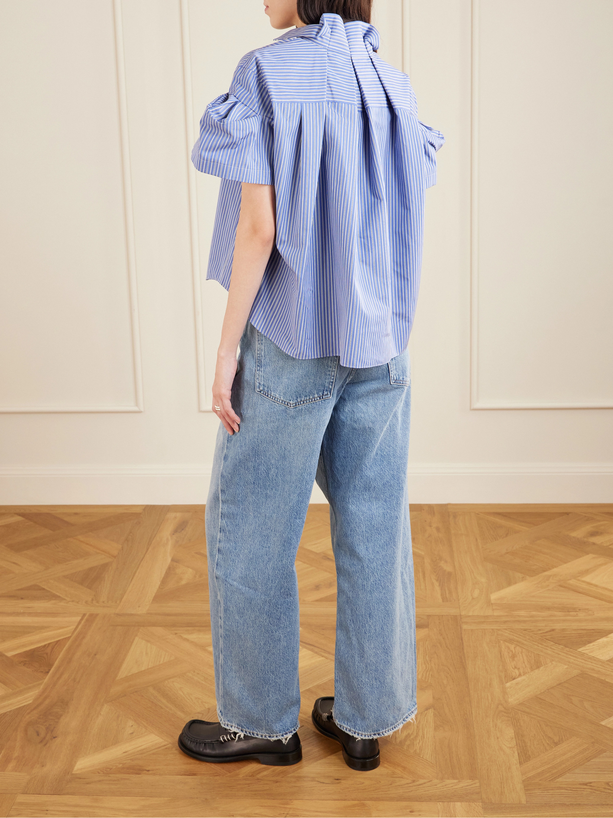トップス sacai / DRAWSTRING COTTON POPLIN SHIRT Sacai - Striped cotton-blend poplin shirt | Plush