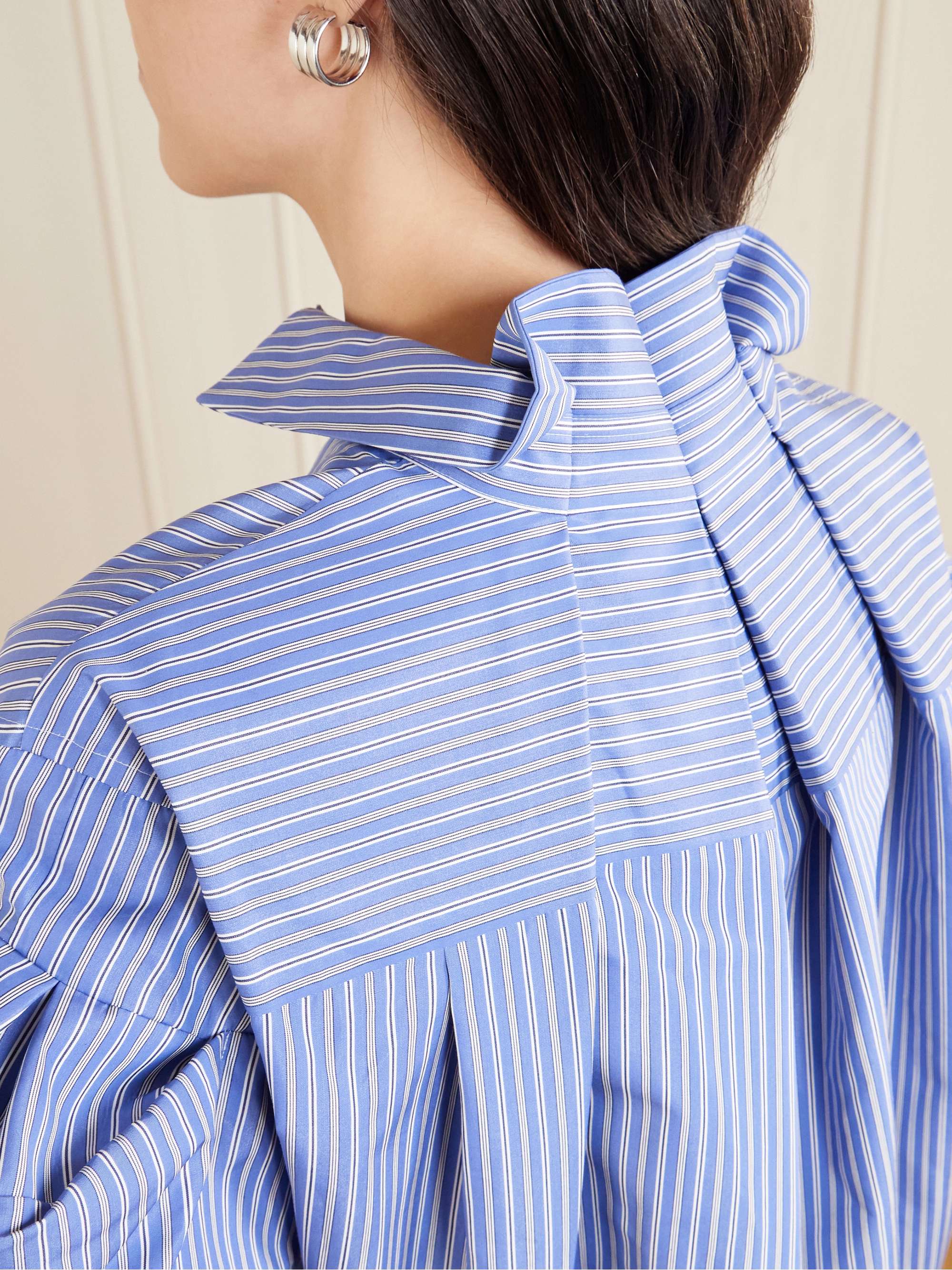 SACAI Striped cotton-blend poplin shirt | NET-A-PORTER