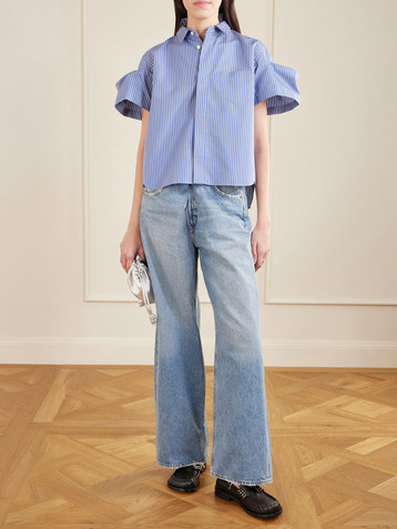Sacai - Striped cotton-blend poplin shirt | Plush