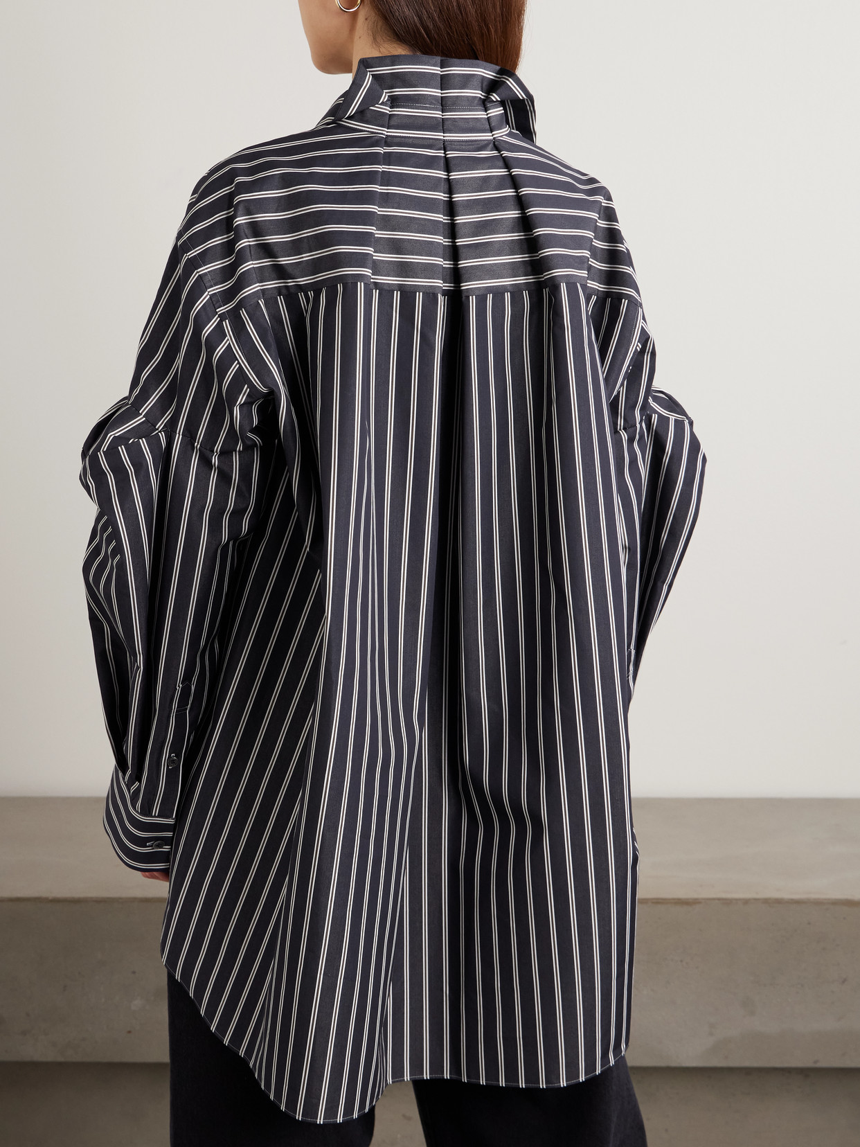 Oversized Striped Poplin Shirt