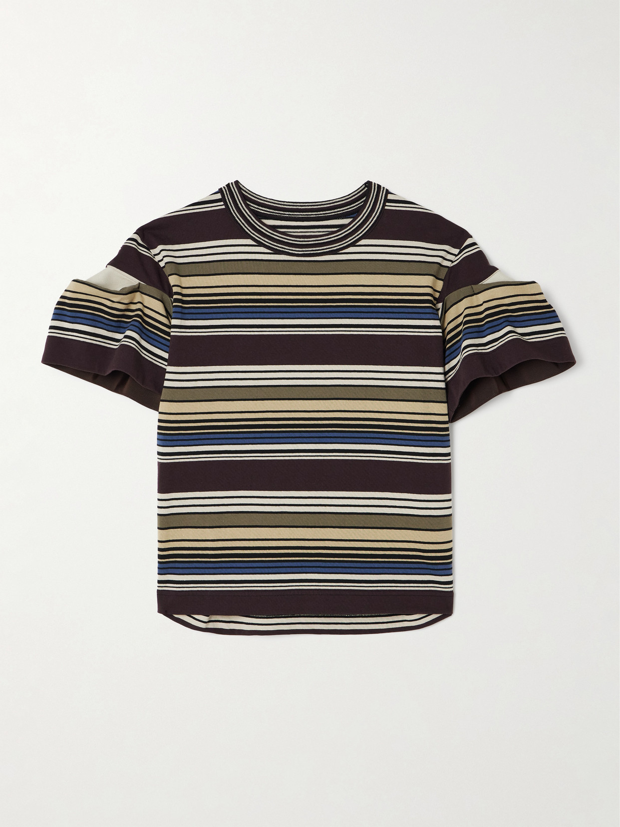 Sacai Multicolor Horizontal Stripe T-shirt In Multi