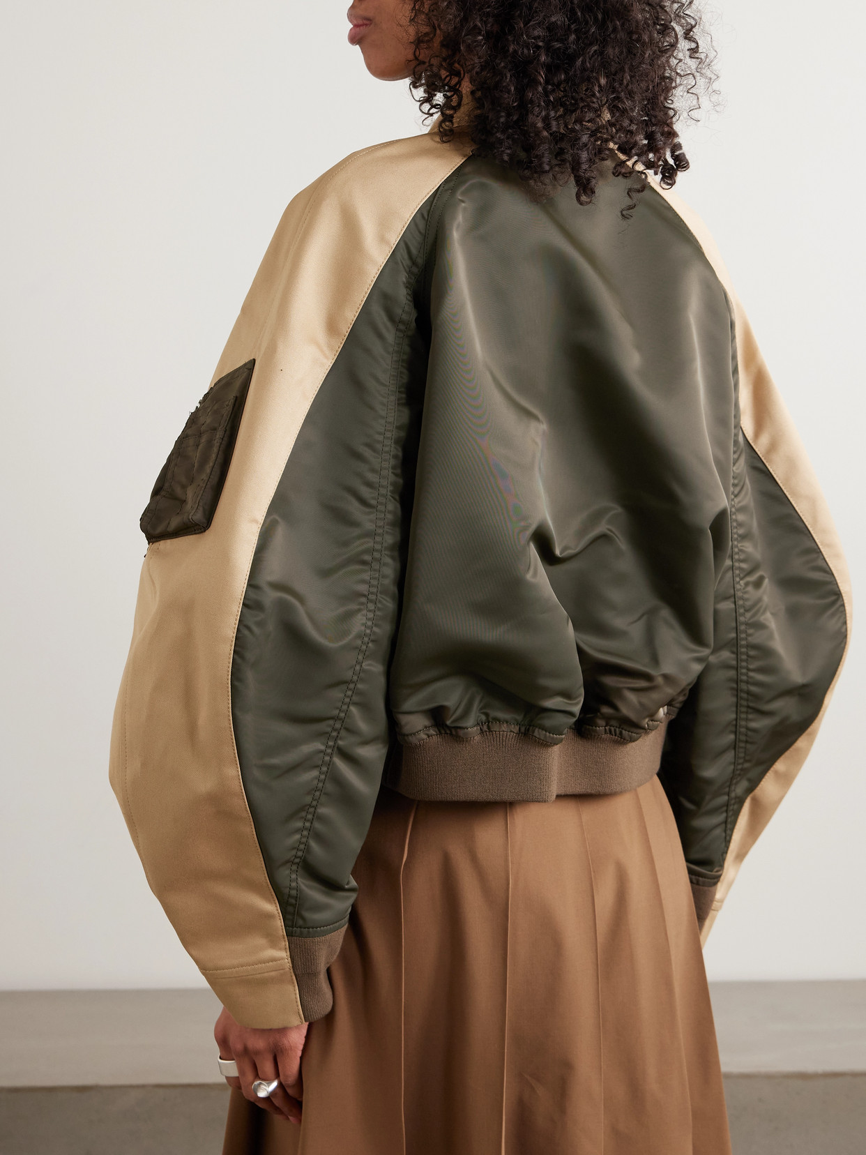 Oversized Cotton-Canvas And Shell Bomber Jacket