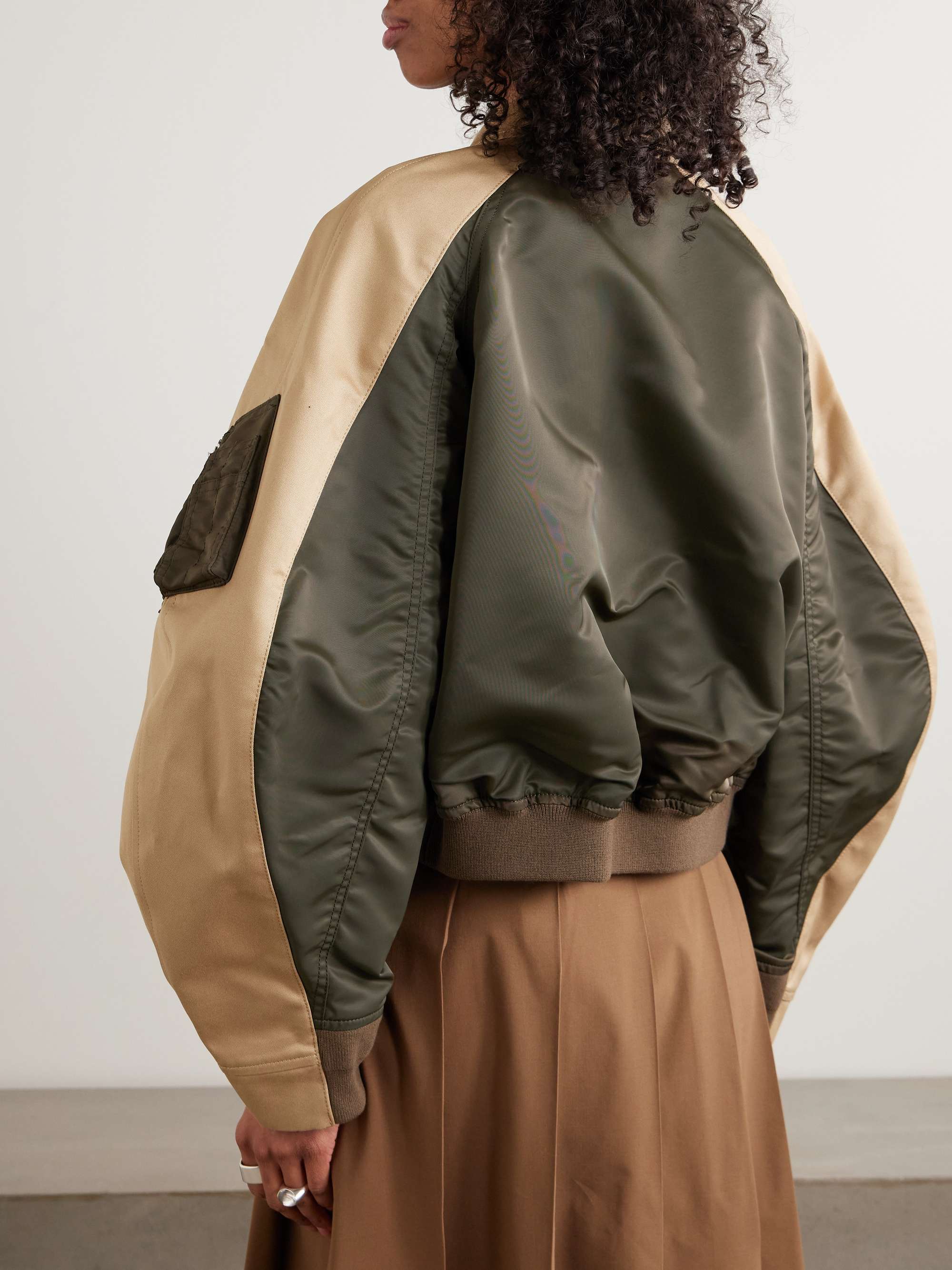 SACAI Oversized cotton-canvas and shell bomber jacket | NET-A-PORTER