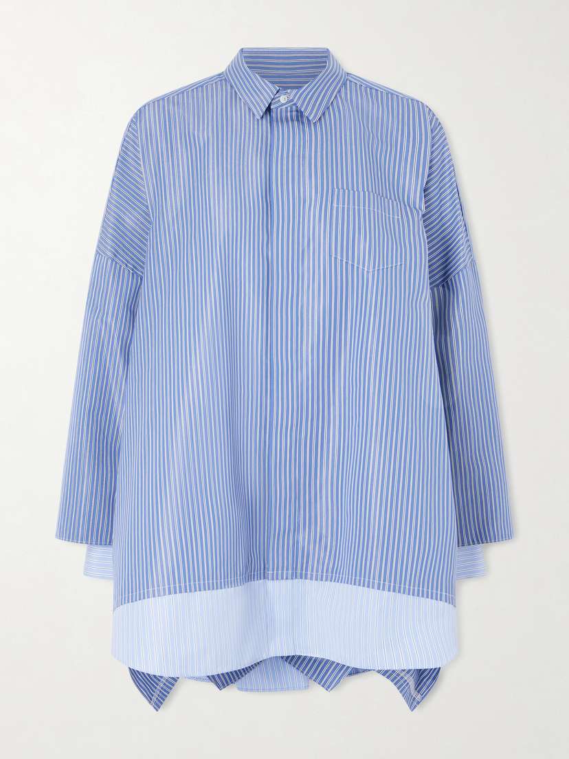 Sacai Striped Cotton-blend Poplin Shirt
