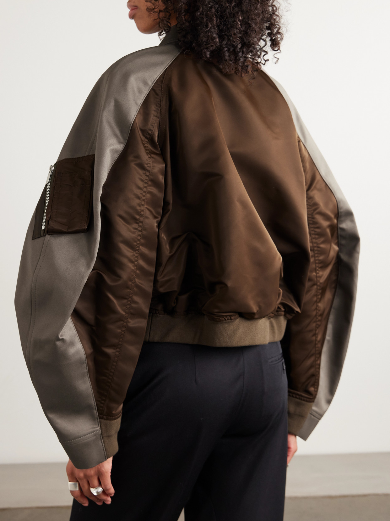 Cotton-Canvas And Shell Bomber Jacket