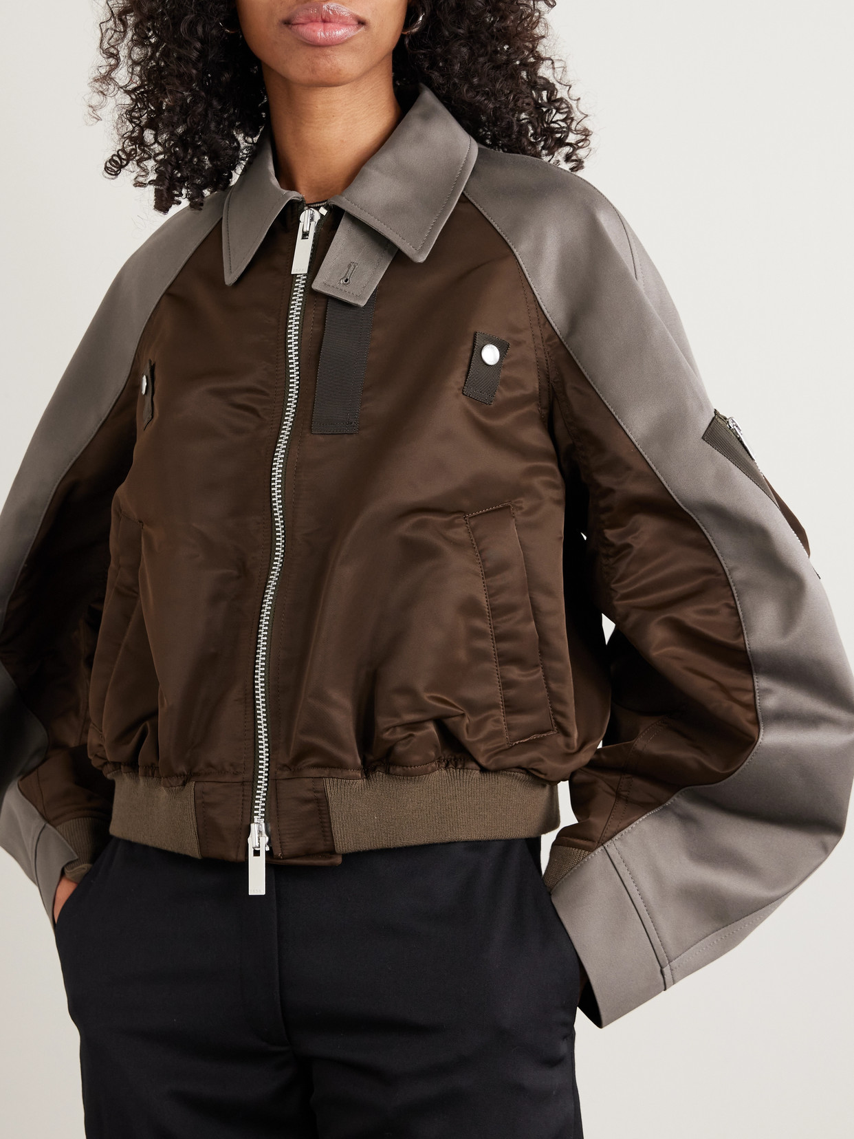 Cotton-Canvas And Shell Bomber Jacket