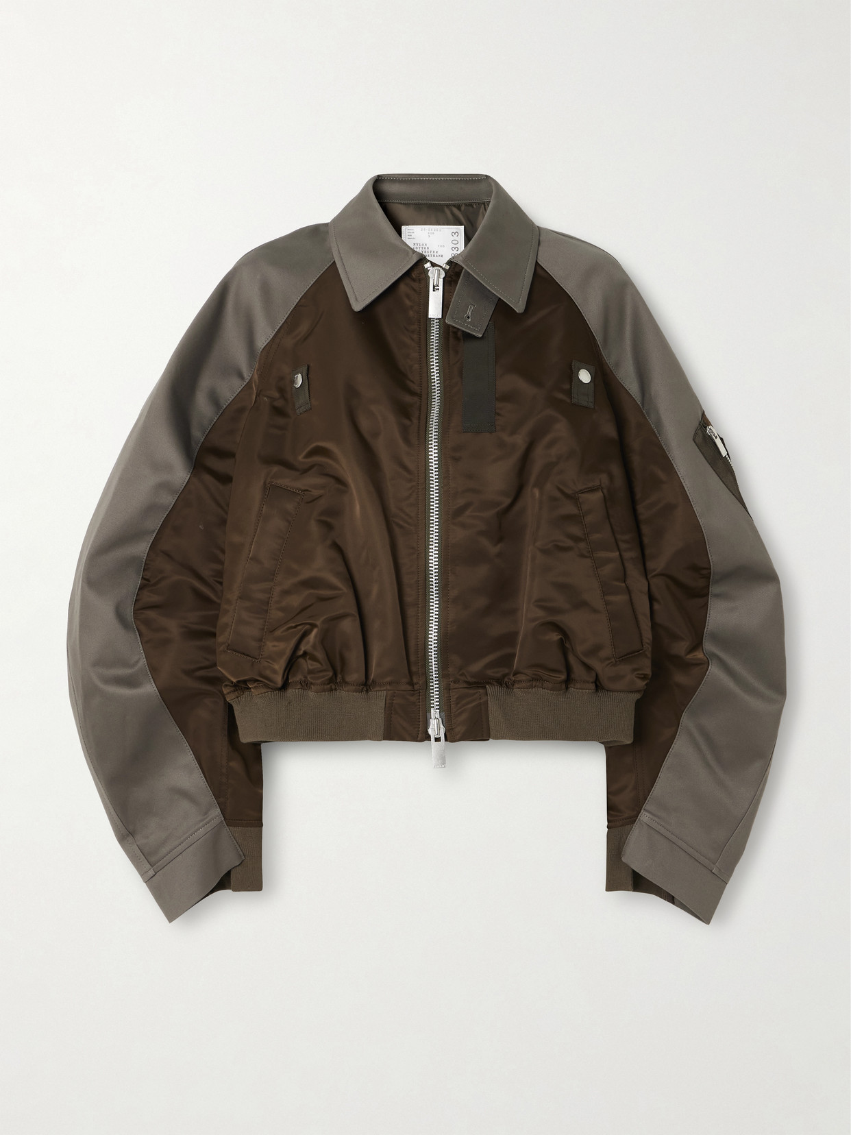 Cotton-Canvas And Shell Bomber Jacket