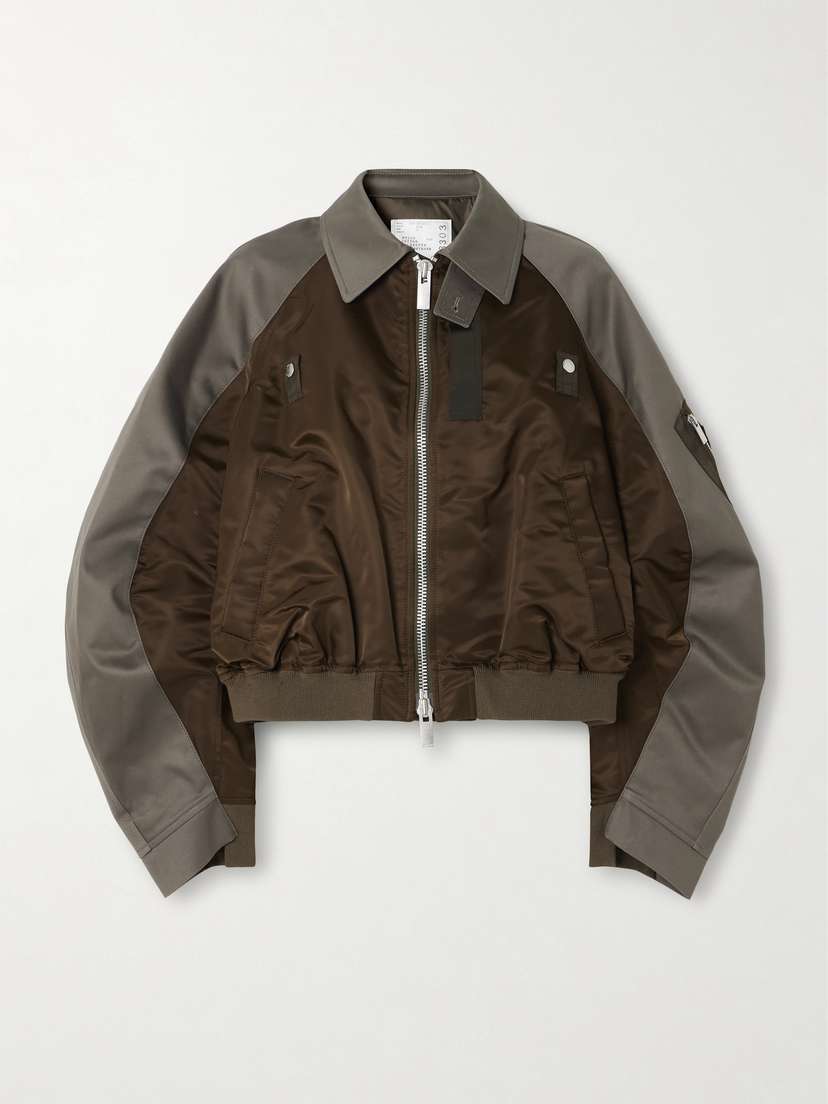 Sacai Cotton-canvas And Shell Bomber Jacket