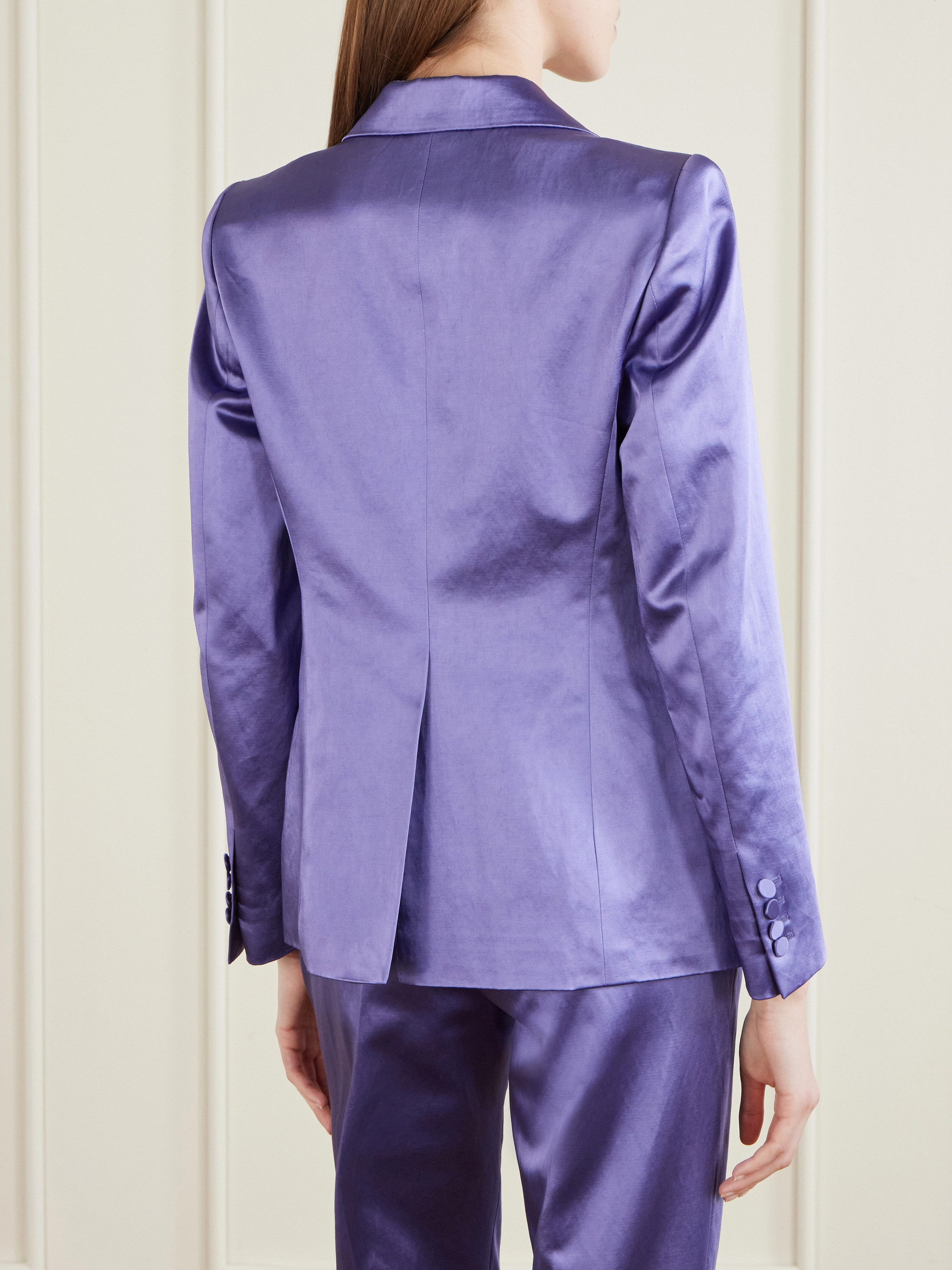 Dries Van Noten Double-breasted satin blazer thumbnail