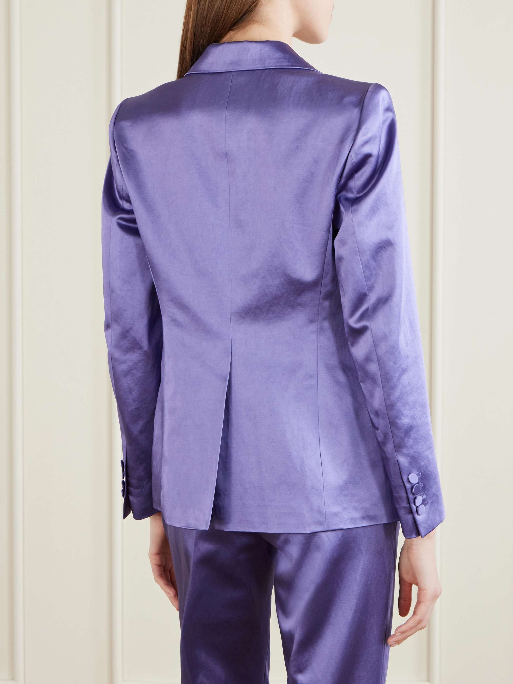 DRIES VAN NOTEN Double-breasted satin blazer | NET-A-PORTER