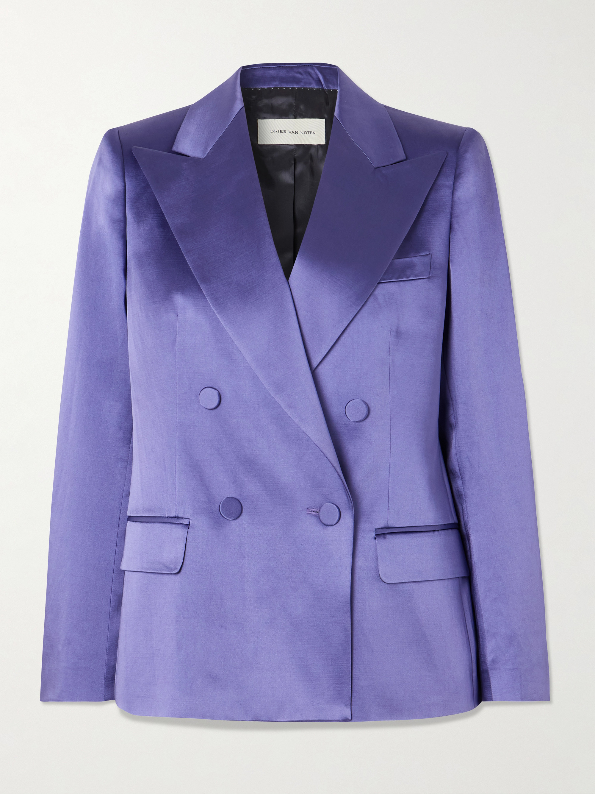 Dries Van Noten Double-breasted satin blazer thumbnail