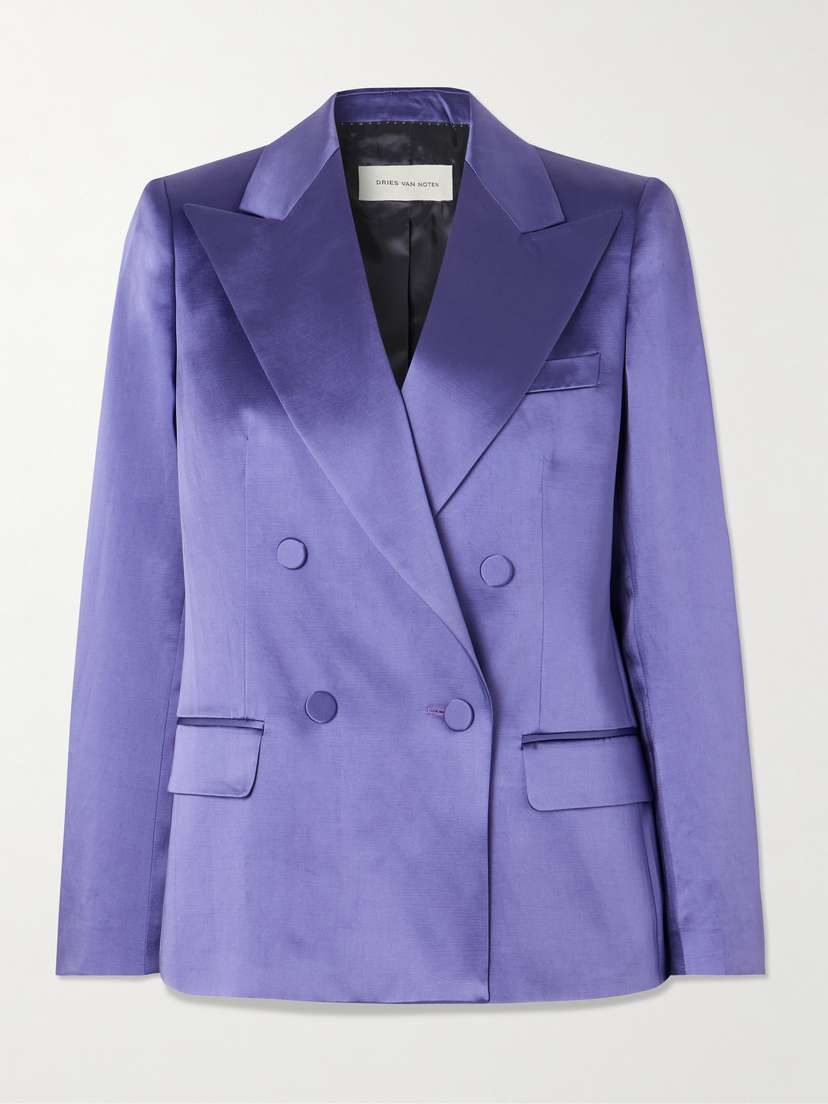 Dries Van Noten Double-breasted Satin Blazer