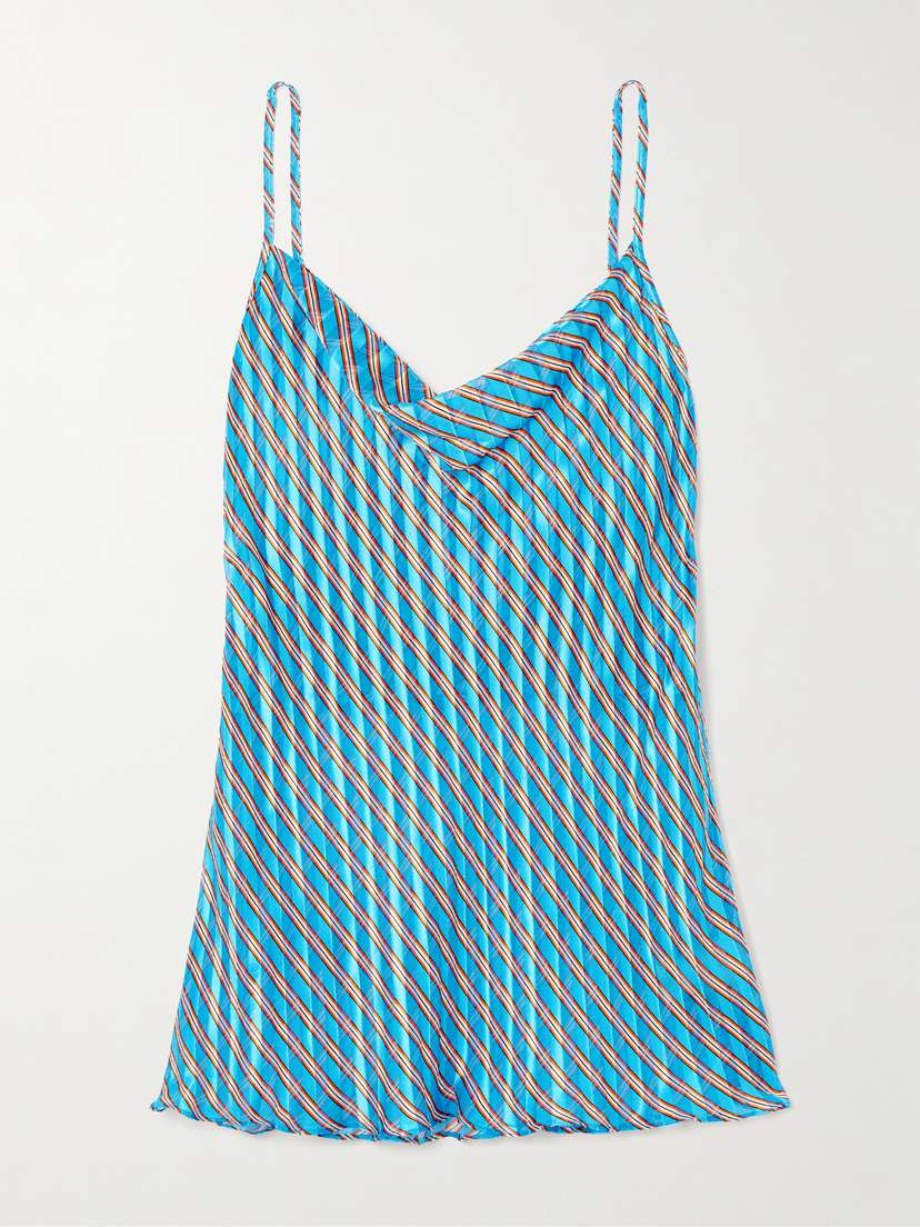 Dries Van Noten Draped Striped Devoré-satin Camisole