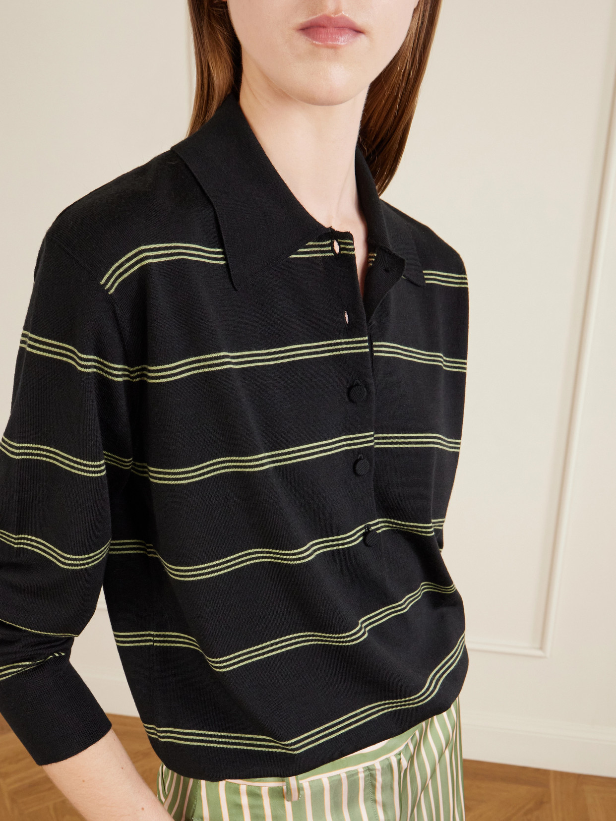 Striped Merino Polo