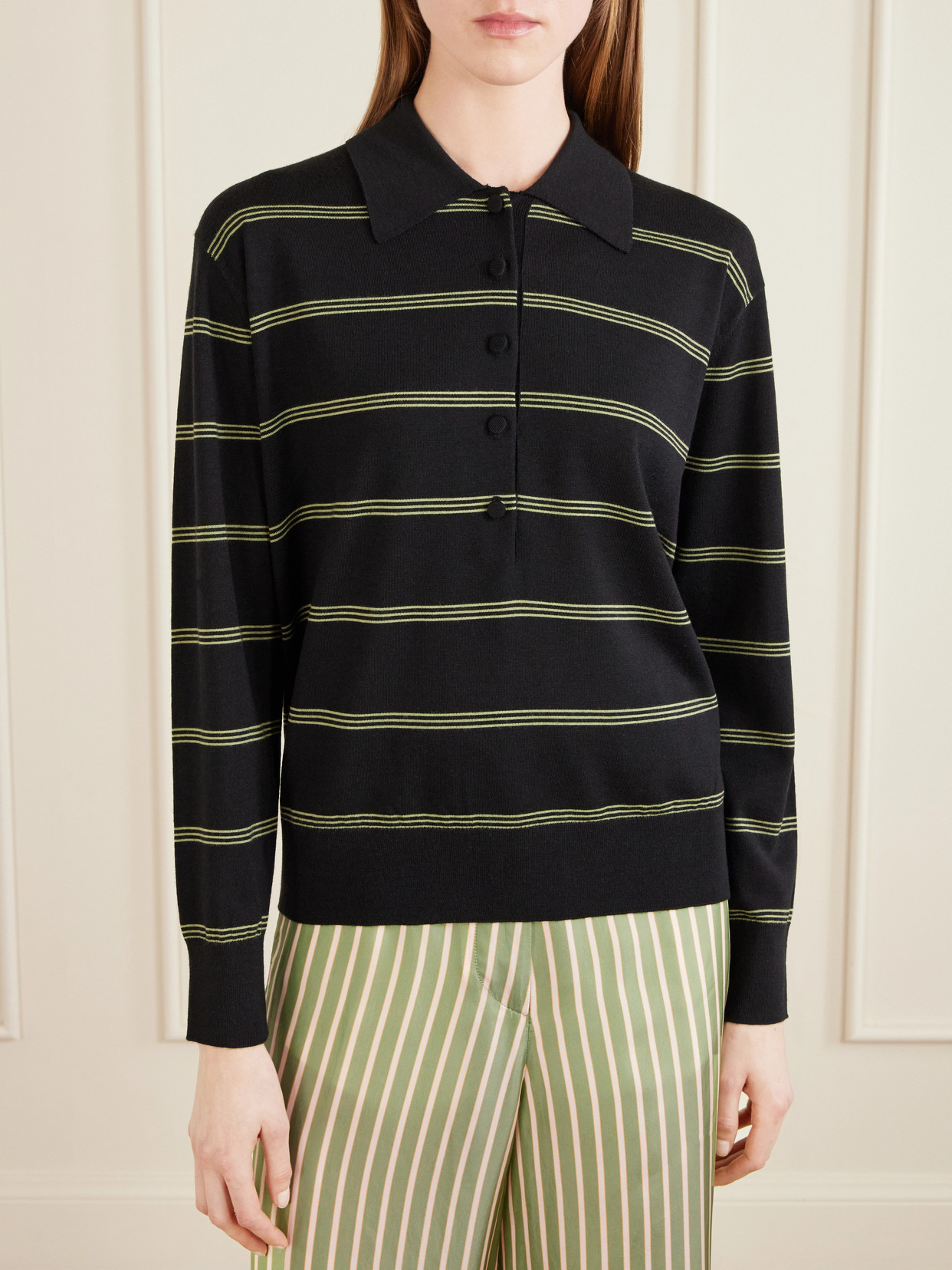Striped Merino Polo
