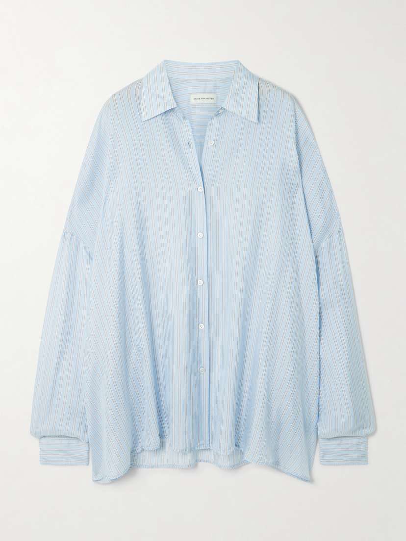 Dries Van Noten Oversized Striped Satin-crepe Shirt