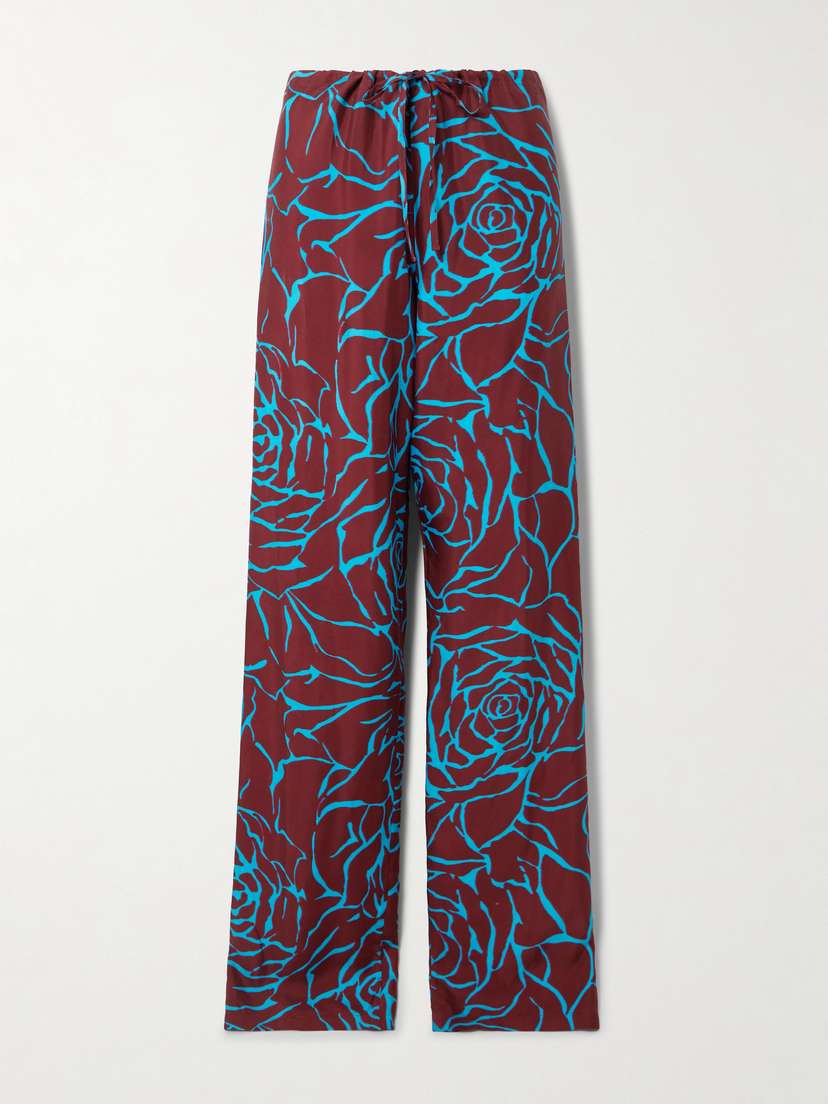 Dries Van Noten Floral-print Crepe Straight-leg Pants